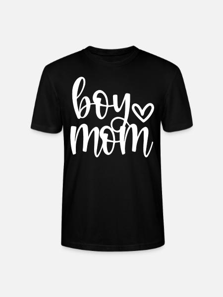 Boy Mom - Boy Mama Mom Of Boys Heart Love - Stanley/Stella Uniseks bio-T-shirt CRAFTER - zwart