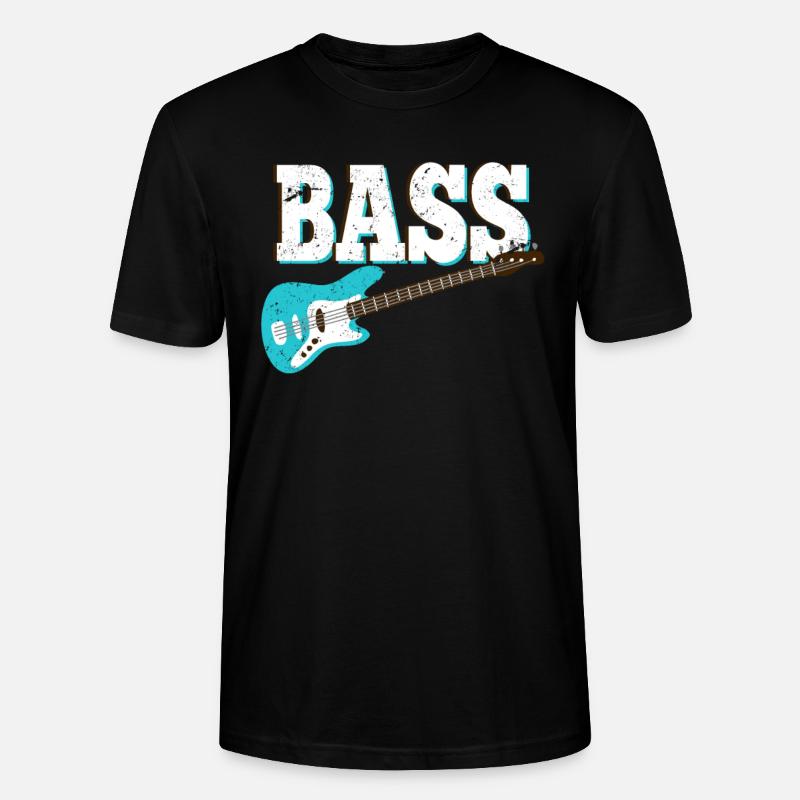 Basso muusikko Basso Kitara Sähkökitara Rock Music - Stanley/Stella CRAFTER unisex luomu-t-paita - musta