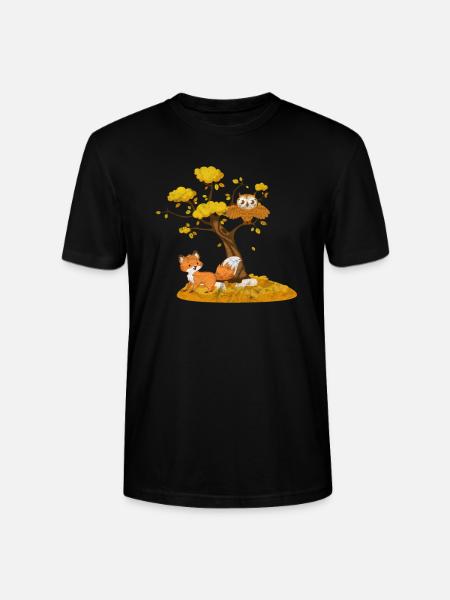 Autumn Fox - Stanley/Stella CRAFTER Unisex Organic T-Shirt - black