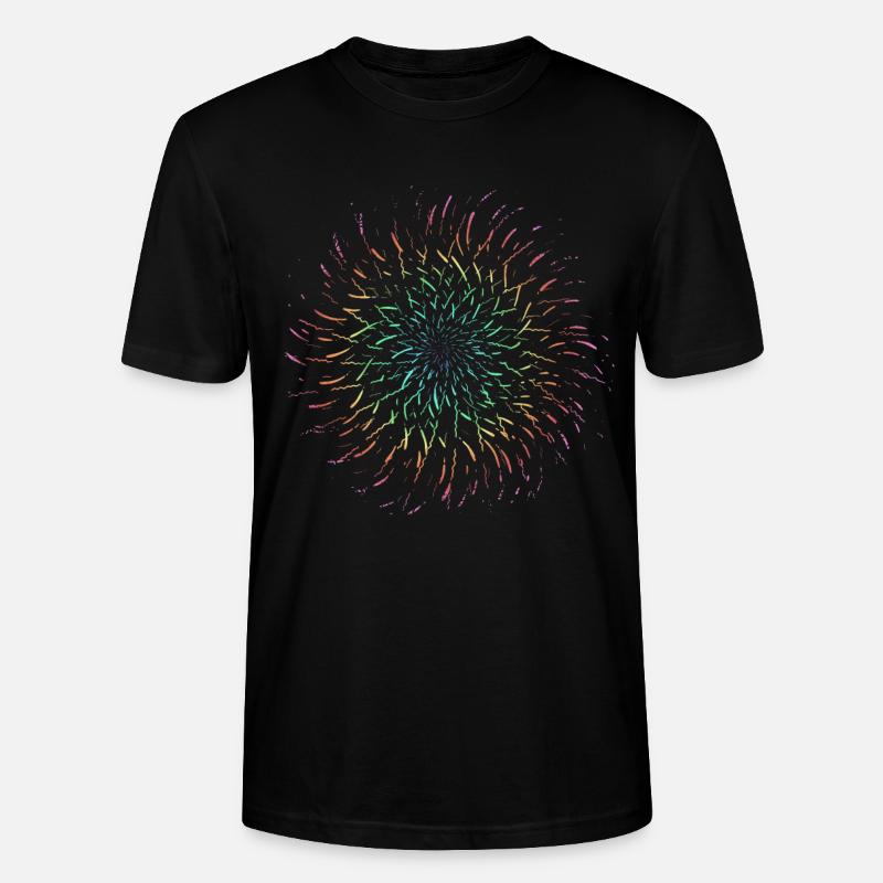Psychedelisch Regenbogen Strahlen Sonne - Stanley/Stella Unisex Bio-T-Shirt CRAFTER - Schwarz