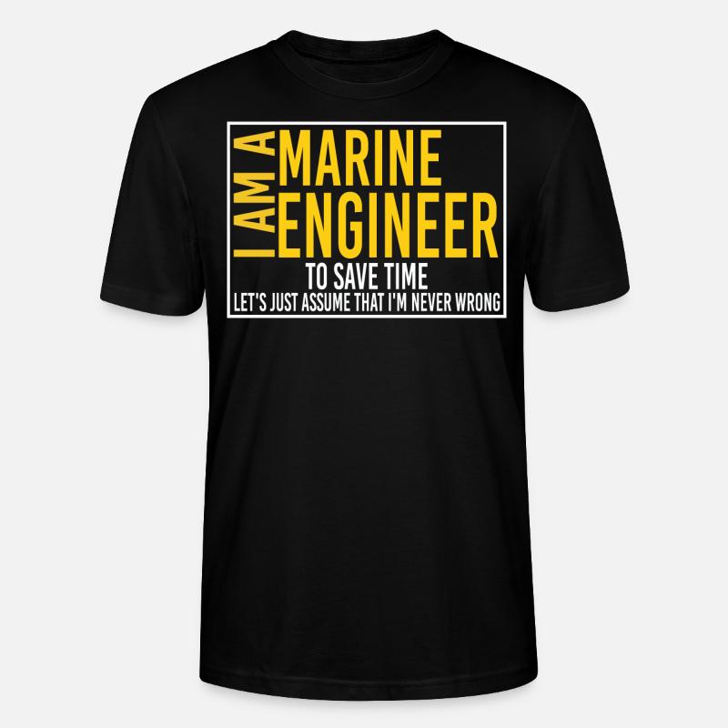Marine engineer -funny electrical engineer - Stanley/Stella CRAFTER Unisex Organic T-Shirt - black