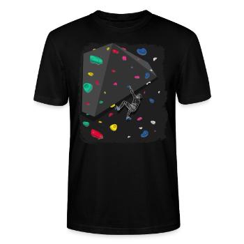 Klettern Boulderwand Felskletterer Bouldern - Stanley/Stella Unisex Bio-T-Shirt CRAFTER - Schwarz - Vorne - Alina (178cm) & Michal (187cm)