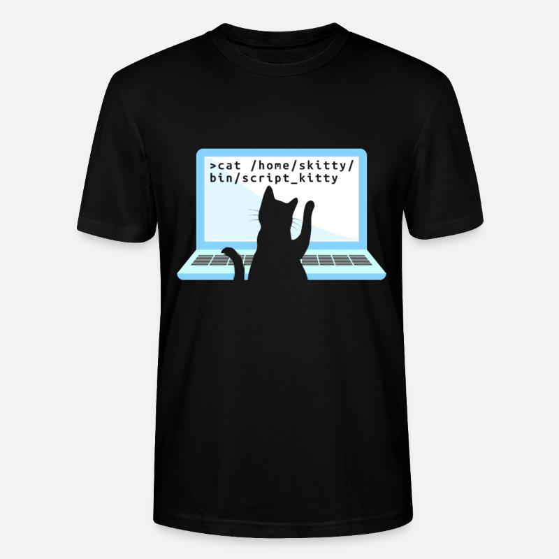 Katze als Programmierer Coder Katzenbesitzer - Stanley/Stella Unisex Bio-T-Shirt CRAFTER - Schwarz