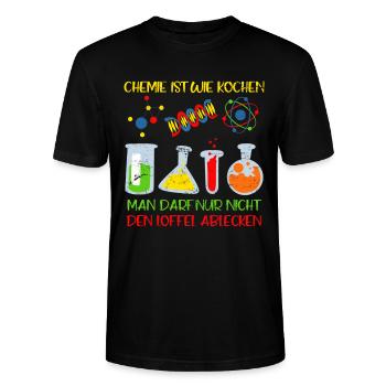 Chemiker Witz Chemie ist wie Kochen Laborant - Stanley/Stella Unisex Bio-T-Shirt CRAFTER - Schwarz - Vorne - Alina (178cm) & Michal (187cm)