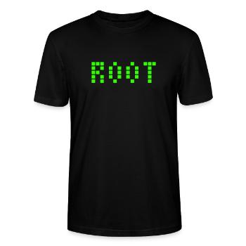 Root - Linux Design - Administrator - Stanley/Stella Unisex Bio-T-Shirt CRAFTER - Schwarz - Vorne - Alina (178cm) & Michal (187cm)