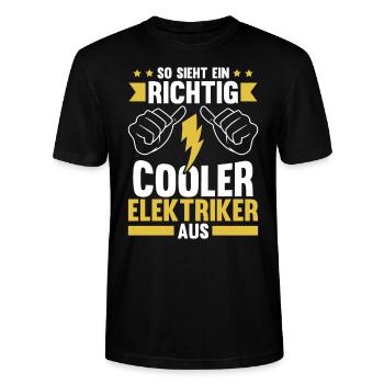 Elektriker Elektroniker Handwerker Geschenk - Stanley/Stella Unisex Bio-T-Shirt CRAFTER - Schwarz - Vorne - Alina (178cm) & Michal (187cm)