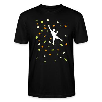 Mur d’escalade Escalade Bouldern Sports d’escalade - T-shirt bio CRAFTER Stanley Stella Unisexe - noir - Devant - Alina (178cm) & Michal (187cm)
