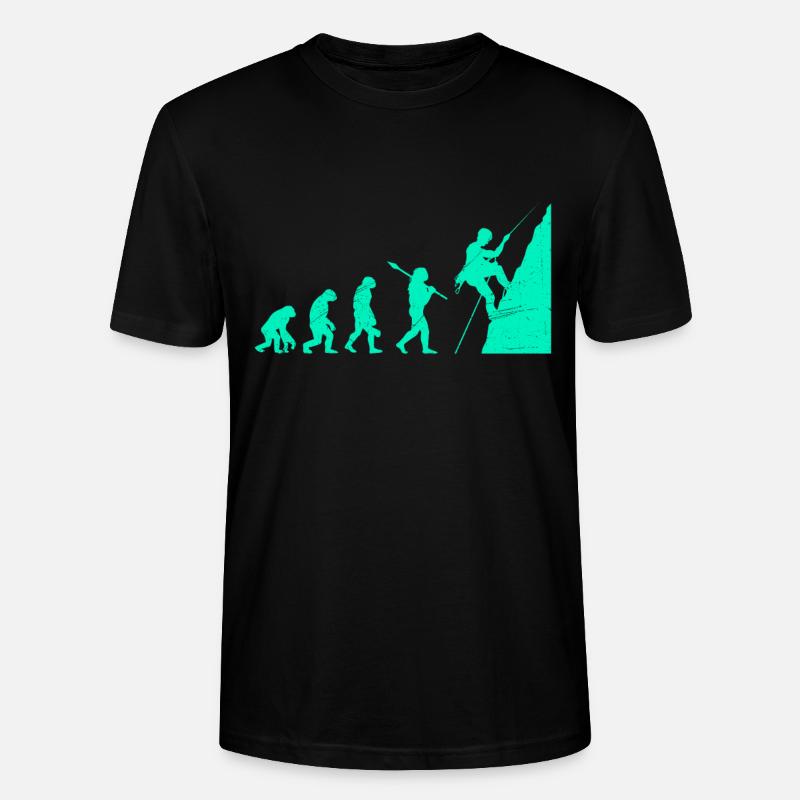 Climbing Evolution Monkey Boulderer Climber Climber - Stanley/Stella CRAFTER Unisex Organic T-Shirt - black