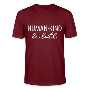 Être humain être à la fois être humain être gentil - T-shirt bio CRAFTER Stanley Stella Unisexe - bordeaux - Devant - Alina (178cm) & Michal (187cm)