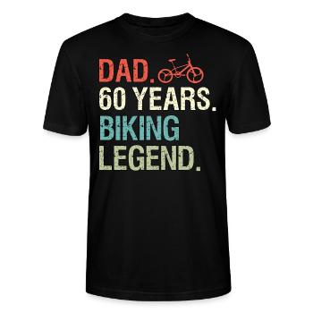Lustige Fahrrad Sprüche Dad 60 Geburtstag Biker - Stanley/Stella Unisex Bio-T-Shirt CRAFTER - Schwarz - Vorne - Alina (178cm) & Michal (187cm)