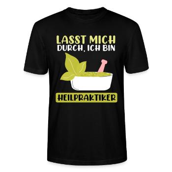 Lasst mich durch ich bin Heilpraktiker Osteopathie - Stanley/Stella Unisex Bio-T-Shirt CRAFTER - Schwarz - Vorne - Alina (178cm) & Michal (187cm)