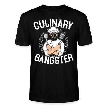 Kulinarisches Gangsterkoch Meisterkoch Hutkoch Koch - Stanley/Stella Unisex Bio-T-Shirt CRAFTER - Schwarz - Vorne - Alina (178cm) & Michal (187cm)