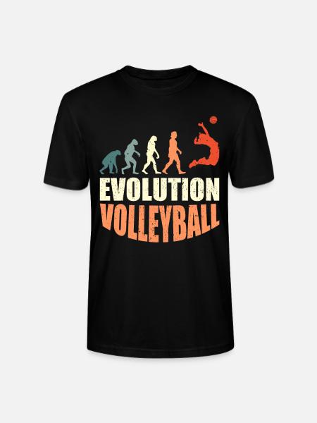 Volleyball Player Evolution Volleyball - Stanley/Stella CRAFTER Unisex Organic T-Shirt - black