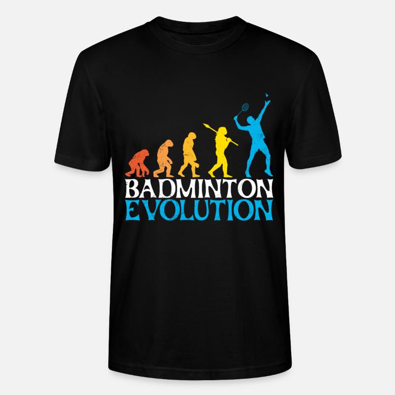 Badminton Evolution Affe Badmintonspieler - Stanley/Stella Unisex Bio-T-Shirt CRAFTER - Schwarz
