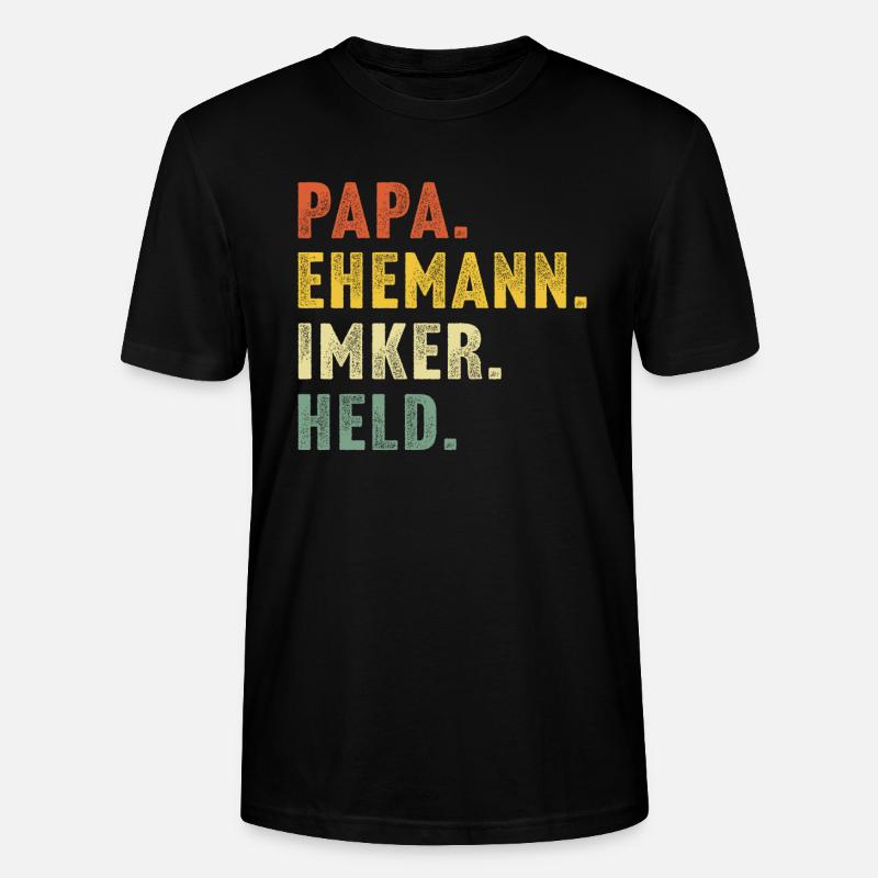 papa ehemann Imker held - Stanley/Stella Unisex Bio-T-Shirt CRAFTER - Schwarz