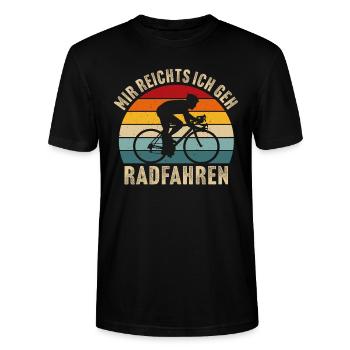 mir reichts ich geh radfahren - Stanley/Stella Unisex Bio-T-Shirt CRAFTER - Schwarz - Vorne - Alina (178cm) & Michal (187cm)