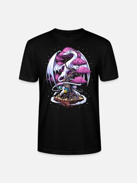 Japanese Dragon Cherry Blossom - Stanley/Stella CRAFTER Unisex Organic T-Shirt - black
