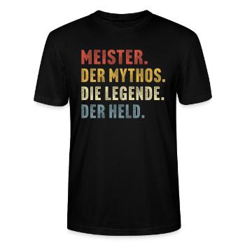 Meister der mythos die legende der held - Stanley/Stella Unisex Bio-T-Shirt CRAFTER - Schwarz - Vorne - Alina (178cm) & Michal (187cm)