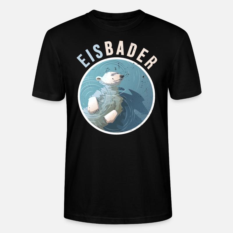winterbader eisbär eisbader cool cold water arktis - Stanley/Stella Unisex Bio-T-Shirt CRAFTER - Schwarz