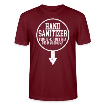 Désinfectant pour les mains Humour adulte Drôles De blagues sales - T-shirt bio CRAFTER Stanley Stella Unisexe - bordeaux - Devant - Alina (178cm) & Michal (187cm)