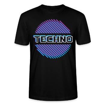 Techno Musik Raver Rave - Stanley/Stella Unisex Bio-T-Shirt CRAFTER - Schwarz - Vorne - Alina (178cm) & Michal (187cm)