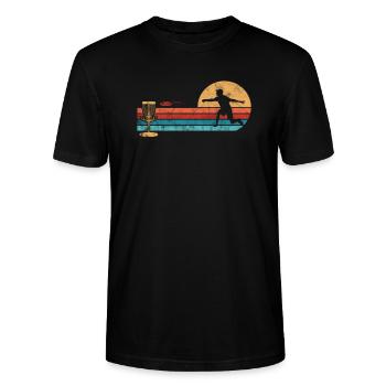 Disc Golf - Stanley/Stella Unisex Bio-T-Shirt CRAFTER - Schwarz - Vorne - Alina (178cm) & Michal (187cm)