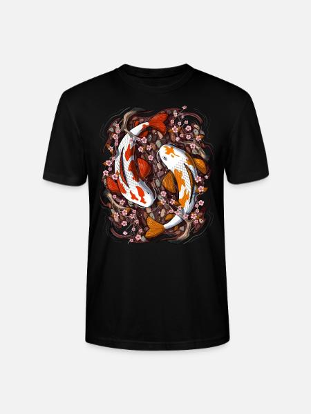 Koi Fisch Kirschblüte - Stanley/Stella Unisex Bio-T-Shirt CRAFTER - Schwarz