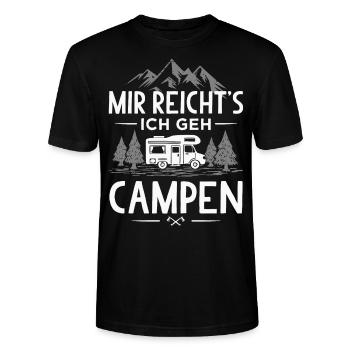 Wohnmobil Camping Mir Reichts Ich Geh Campen - Stanley/Stella Unisex Bio-T-Shirt CRAFTER - Schwarz - Vorne - Alina (178cm) & Michal (187cm)