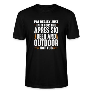 Apres Ski - Stanley/Stella Unisex Bio-T-Shirt CRAFTER - Schwarz - Vorne - Alina (178cm) & Michal (187cm)