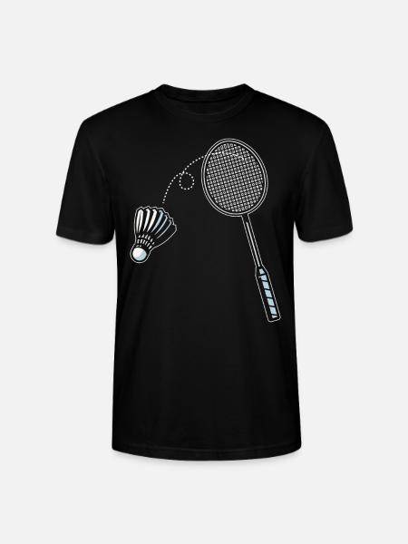 Badminton Speler Coach Racket Sport Smash - Stanley/Stella Uniseks bio-T-shirt CRAFTER - zwart