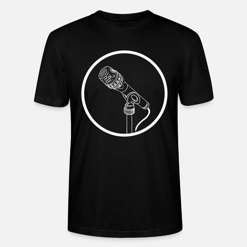 Stand Up Comedy Microphone Gift - Stanley/Stella CRAFTER Unisex Organic T-Shirt - black