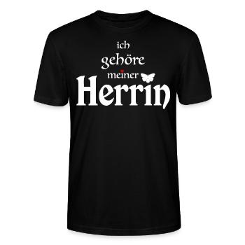 Ich gehöre meiner Herrin - Design für Sklaven. - Stanley/Stella Unisex Bio-T-Shirt CRAFTER - Schwarz - Vorne - Alina (178cm) & Michal (187cm)