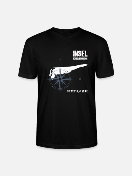 Schiermonnikoog Noordzee-eiland coördinaten kaart - Stanley/Stella Uniseks bio-T-shirt CRAFTER - zwart