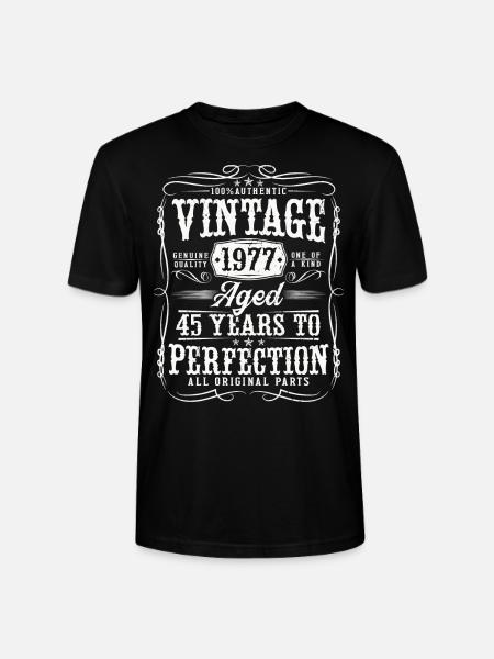 45 birthday vintage born in 1977 - Stanley/Stella CRAFTER Unisex Organic T-Shirt - black