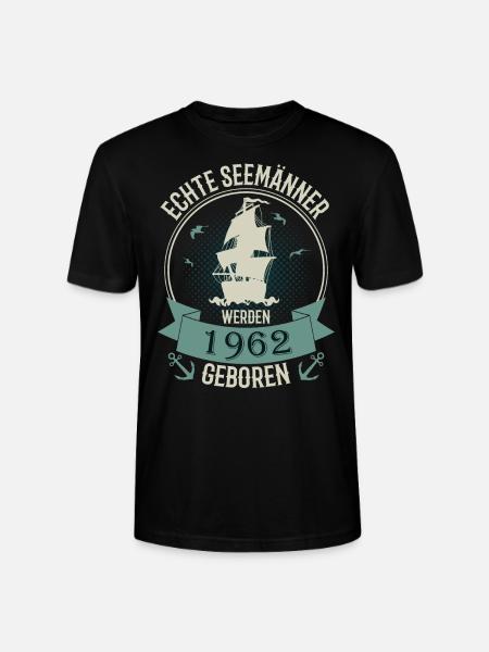 60 Jahre Geburtstag 1962 Seemann Spruch Geschenk - Stanley/Stella Unisex Bio-T-Shirt CRAFTER - Schwarz