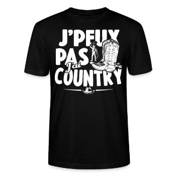Je Peux Pas J'ai Country Cowboy Western Cadeau - T-shirt bio CRAFTER Stanley Stella Unisexe - noir - Devant - Alina (178cm) & Michal (187cm)