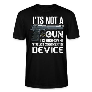 Es ist kein Waffen-Meme - lustig, es ist kein Waffen-T-Shirt - Stanley/Stella Unisex Bio-T-Shirt CRAFTER - Schwarz - Vorne - Alina (178cm) & Michal (187cm)