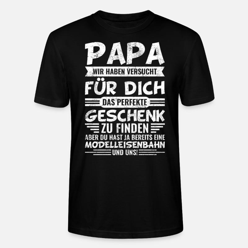 Eisenbahn Papa Modellbau Modelleisenbahn - Stanley/Stella Unisex Bio-T-Shirt CRAFTER - Schwarz