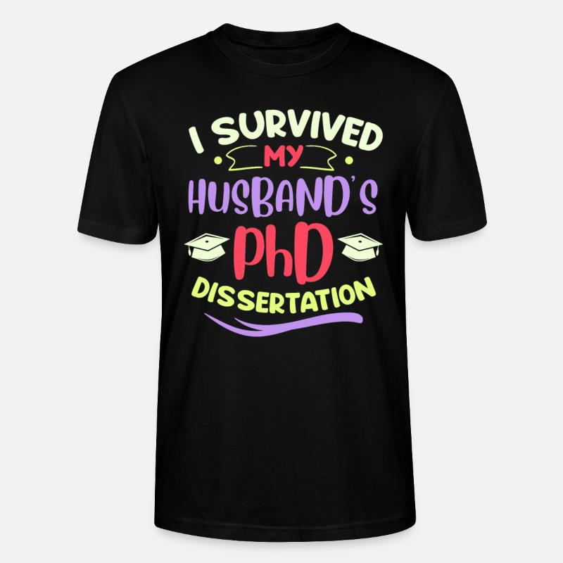 Husband's dissertation survived partners - Stanley/Stella CRAFTER Unisex Organic T-Shirt - black