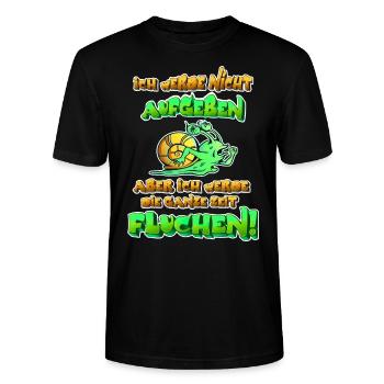 Lustiges Laufshirt mit Schneckeund witzigem Spruch - Stanley/Stella Unisex Bio-T-Shirt CRAFTER - Schwarz - Vorne - Alina (178cm) & Michal (187cm)