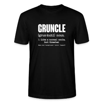 Uncle Nephew Niece Brother Family Gift - Stanley/Stella CRAFTER Unisex Organic T-Shirt - black - Front - Alina (178cm) & Michal (187cm)