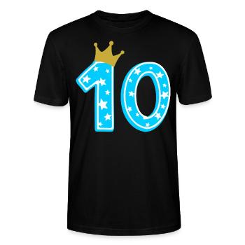 10 Krone 10. Geburtstag 10 Jahre - Stanley/Stella Unisex Bio-T-Shirt CRAFTER - Schwarz - Vorne - Alina (178cm) & Michal (187cm)