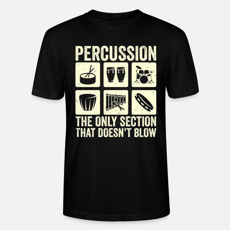Percussion Drummer Drumming Drum Set - Stanley/Stella CRAFTER Unisex Organic T-Shirt - black