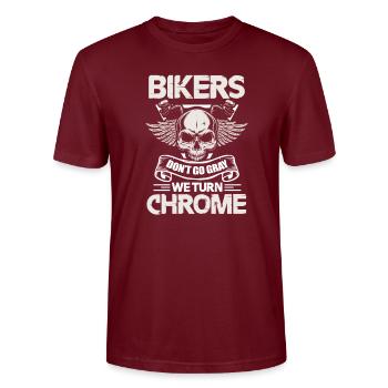 Biker - Stanley/Stella CRAFTER Unisex Organic T-Shirt - burgundy - Front - Alina (178cm) & Michal (187cm)