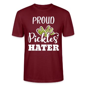 Stolzer Gurkenhasser Anti-Veganer Lebensmittel Rel - Stanley/Stella Unisex Bio-T-Shirt CRAFTER - Burgunderrot - Vorne - Alina (178cm) & Michal (187cm)