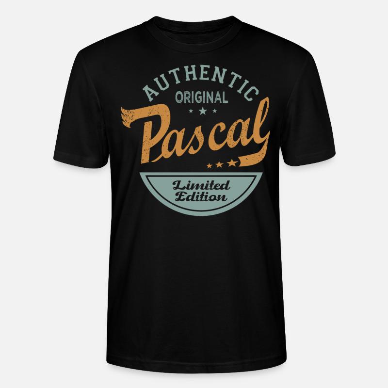 Pascal prénom Cadeau Tshirt personnalisé pascal - T-shirt bio CRAFTER Stanley Stella Unisexe - noir