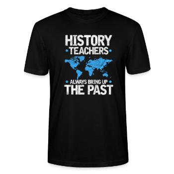 History Teacher History Teacher History - Stanley/Stella CRAFTER Unisex Organic T-Shirt - black - Front - Alina (178cm) & Michal (187cm)