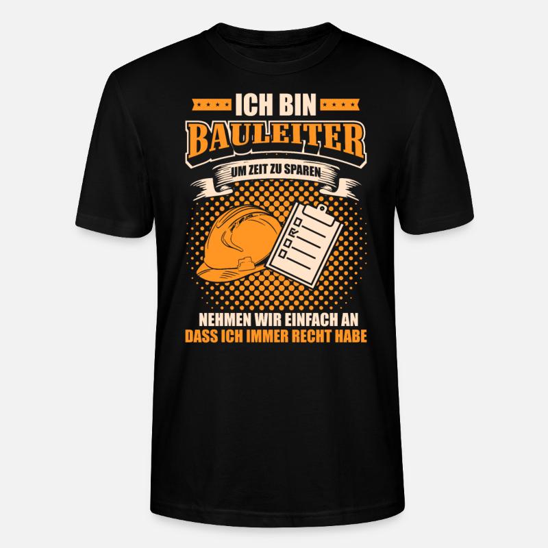 Bauleiter - Stanley/Stella Unisex Bio-T-Shirt CRAFTER - Schwarz