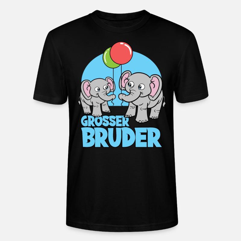 Großer Bruder Elefanten - Stanley/Stella Unisex Bio-T-Shirt CRAFTER - Schwarz