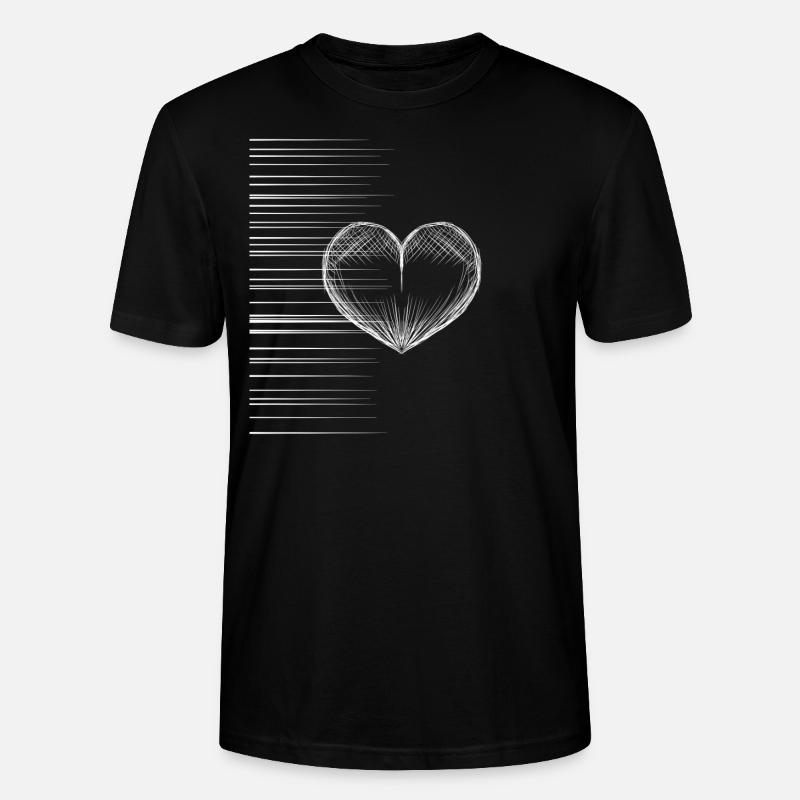 herz linien - Stanley/Stella Unisex Bio-T-Shirt CRAFTER - Schwarz